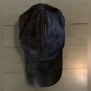 Stetson Liberty 6 Panel Baseball Cap Vintage Pigskin LeatherBlack Textured Hat